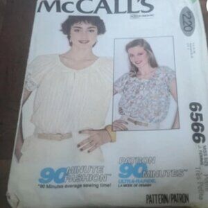 Retro McCall's Pattern 6566 Blouses Misses Petite Vintage 1979